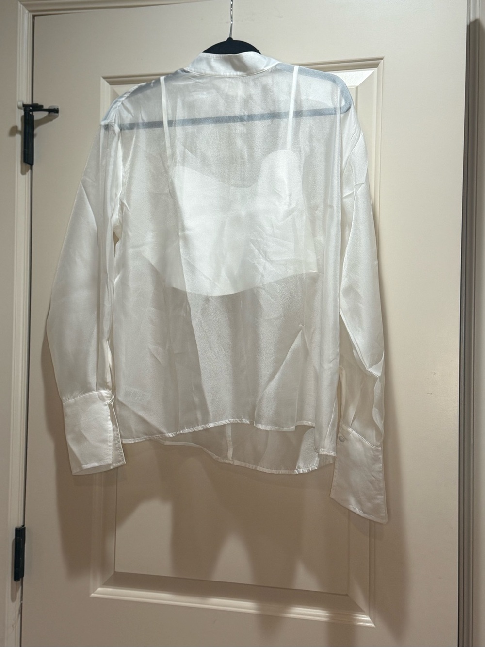 LOFT Sheer White Button-Up Blouse